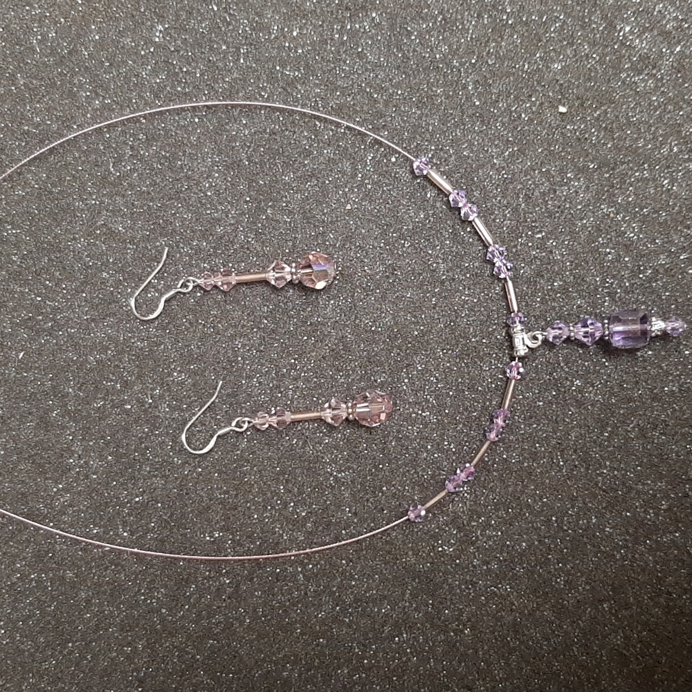Swarovski necklace with earrings